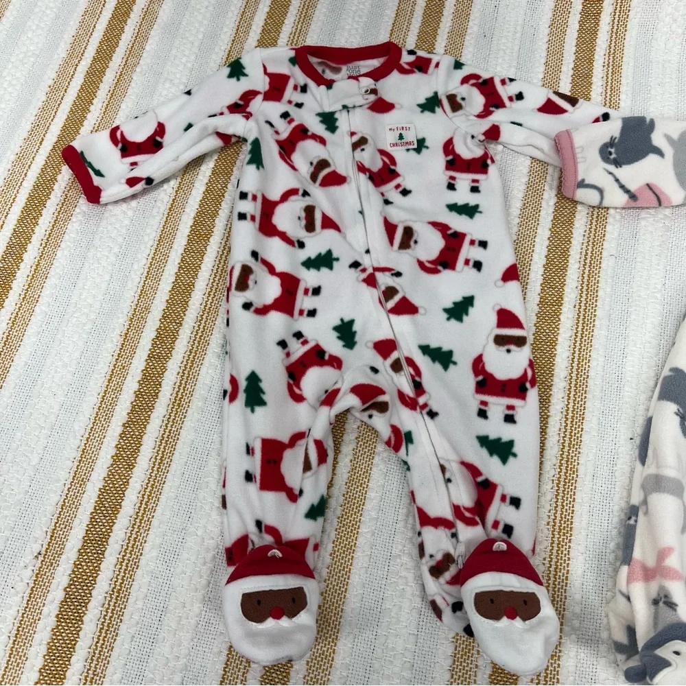 Carter's Pajamas Fleece My First Christmas and Baby‎ Girls' Penguin Pajamas 3M